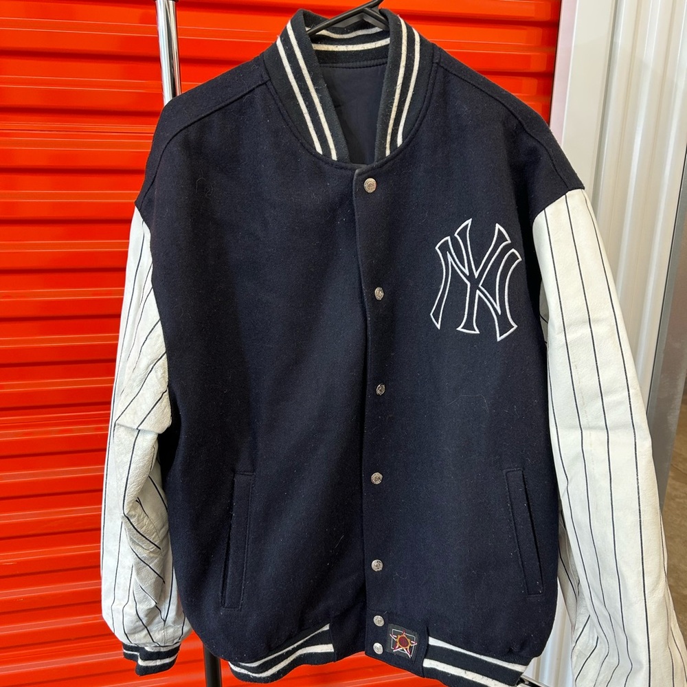 Vintage New York Yankees Black and White Varsity Jacket